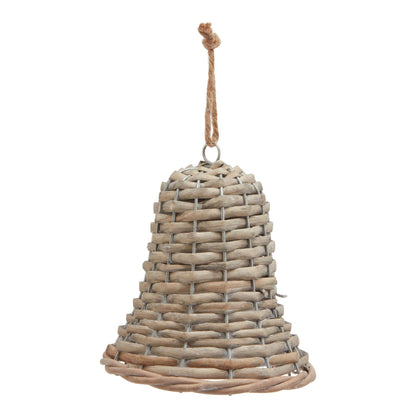 The Noel Collection Medium Wicker Bell Decoration - BROWN