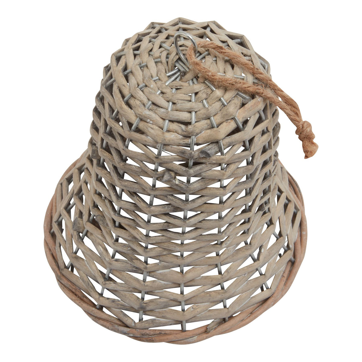 The Noel Collection Large Wicker Bell Decoration - BROWN