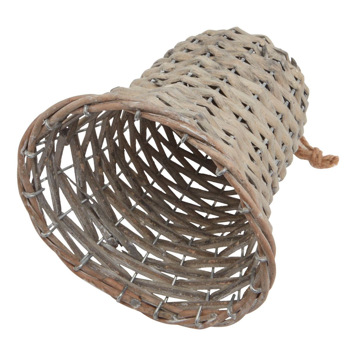 The Noel Collection Large Wicker Bell Decoration - BROWN