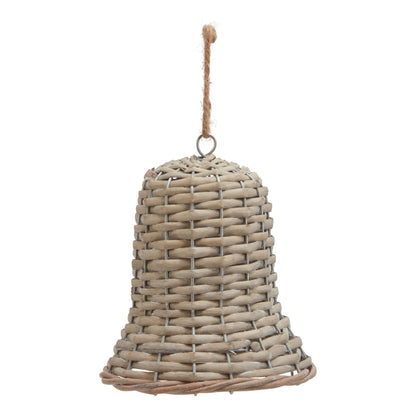 The Noel Collection Large Wicker Bell Decoration - BROWN