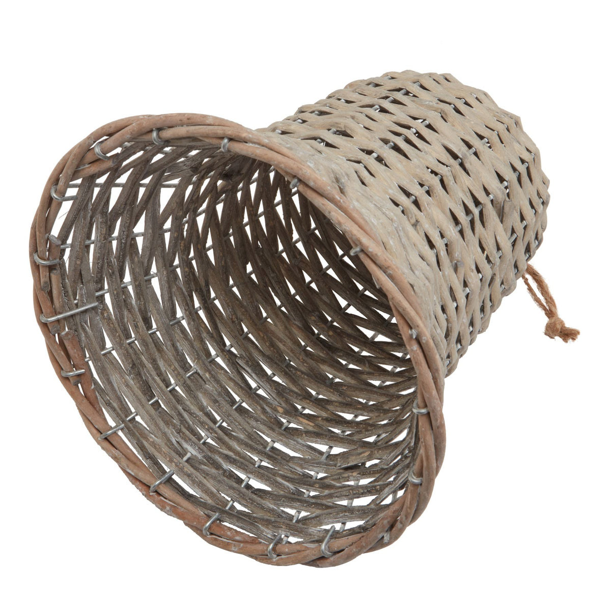 The Noel Collection Extra Large Wicker Bell Decoration - BROWN