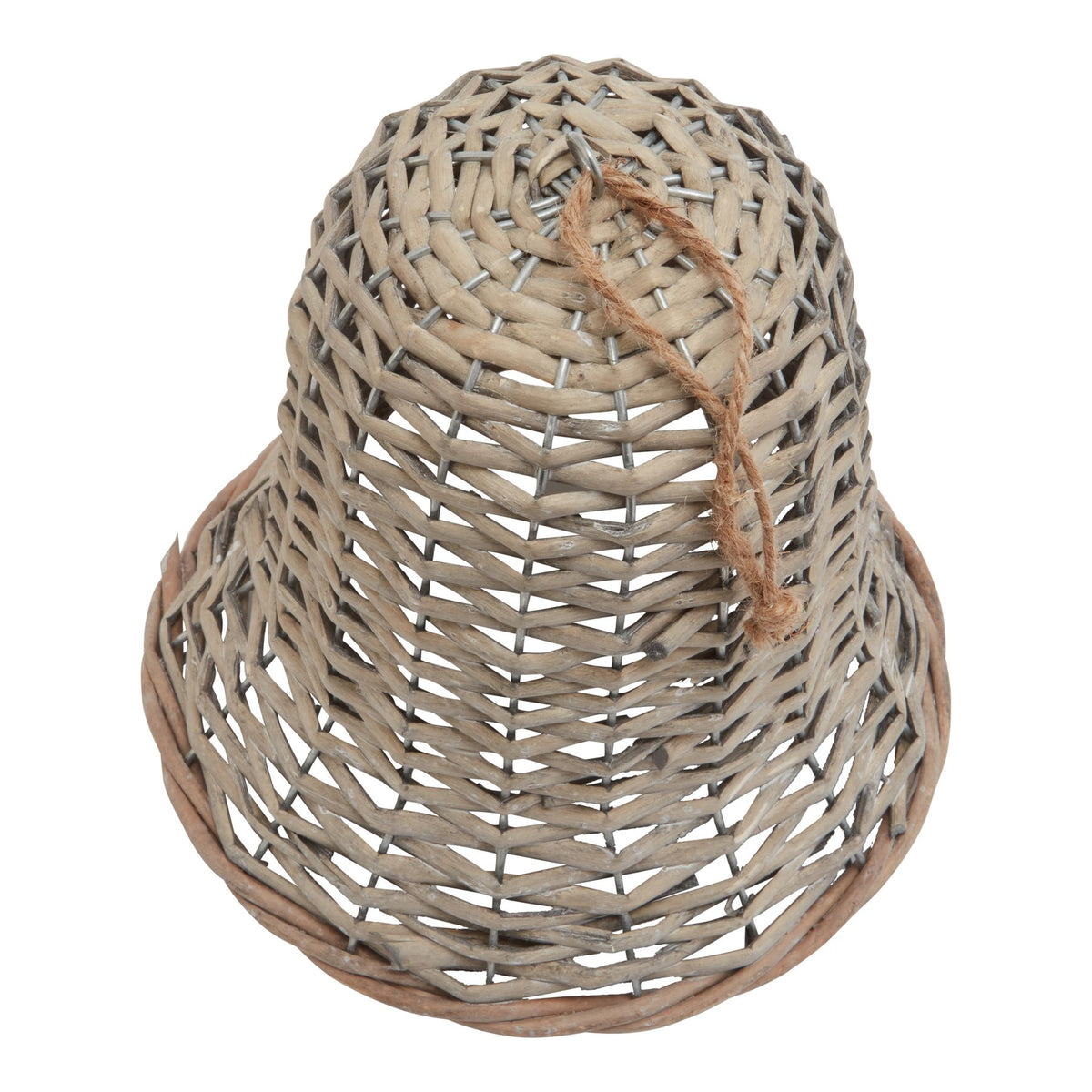 The Noel Collection Extra Large Wicker Bell Decoration - BROWN