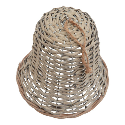 The Noel Collection Extra Large Wicker Bell Decoration - BROWN