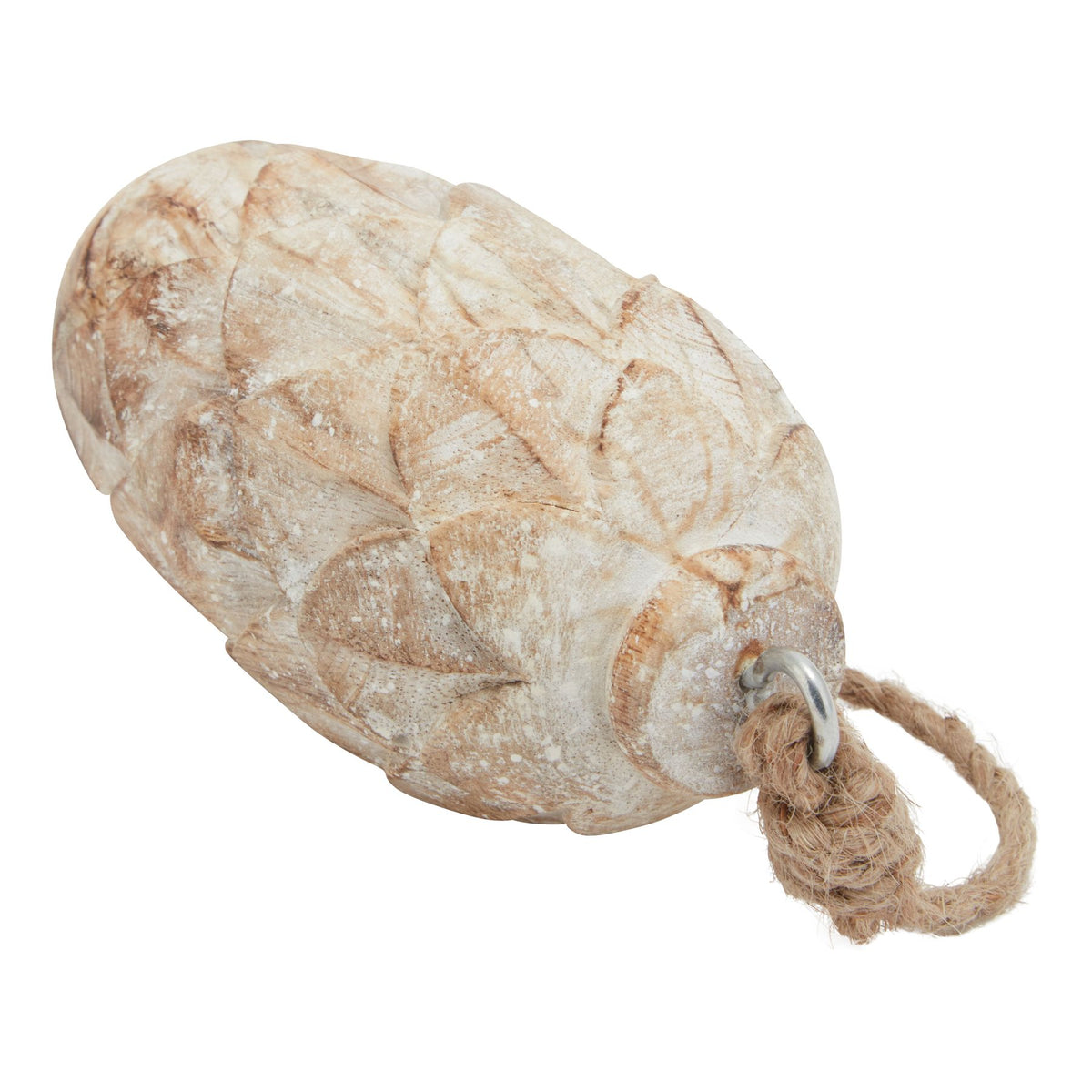 Antique White Wash Pine Cone Bauble - BROWN