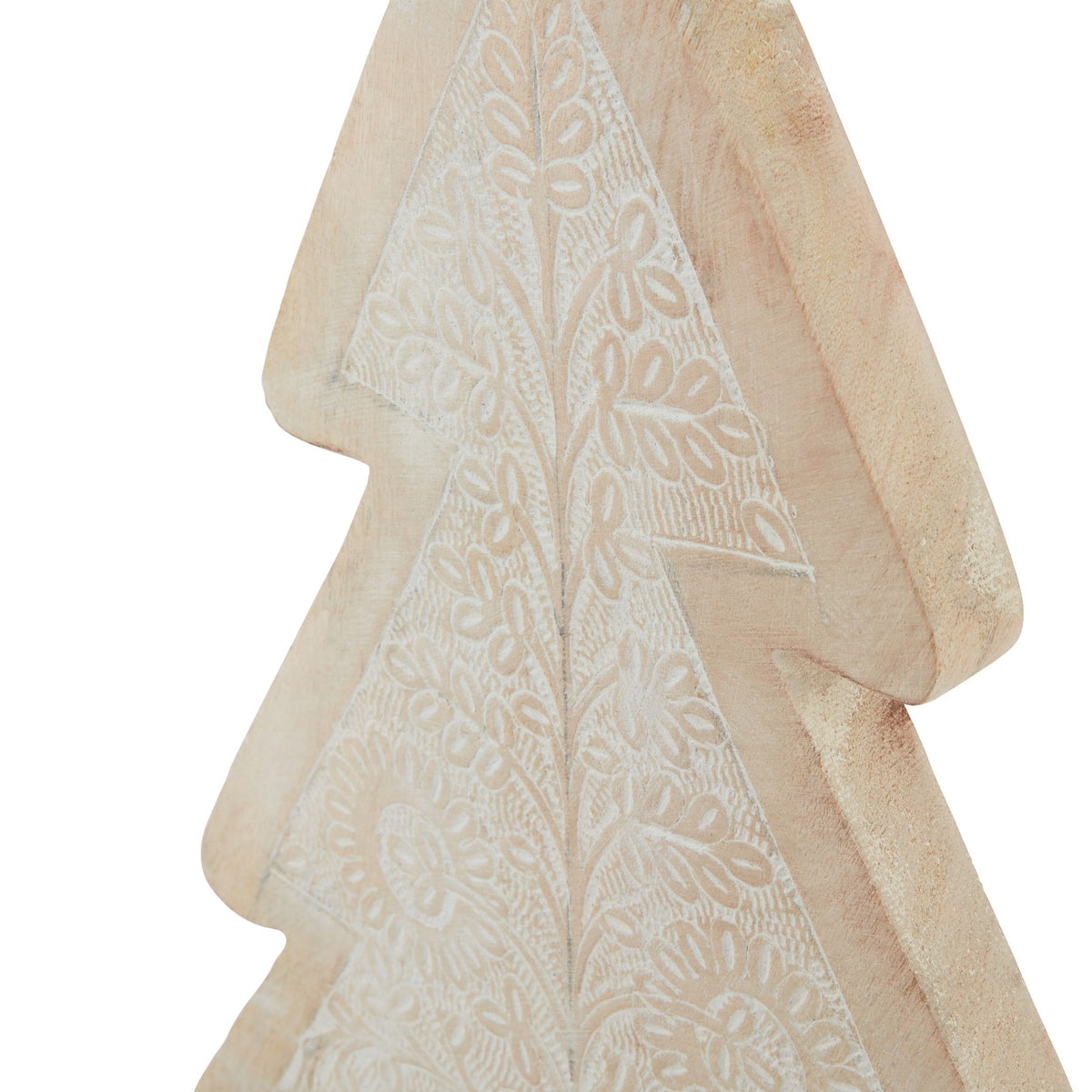 White Wash Collection Wooden Large Patterned Decorative Tree - BROWN
