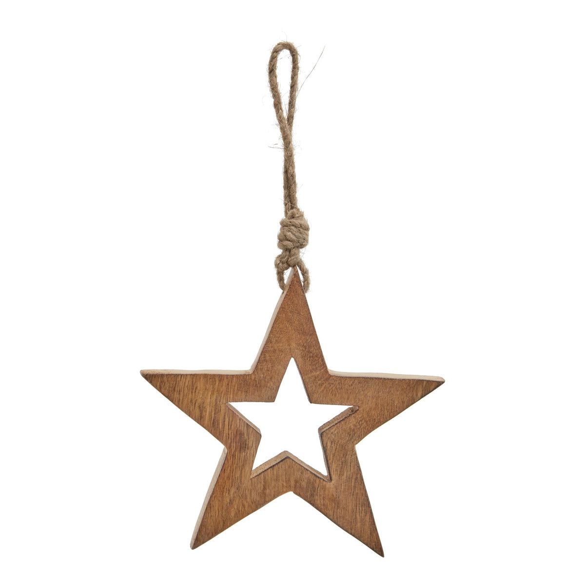 Natural Wooden Hanging Star - BROWN
