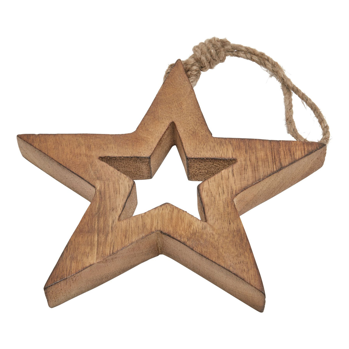 Natural Wooden Hanging Star - BROWN