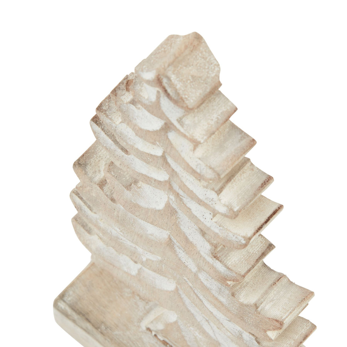 White Wash Collection Wooden Tiered Tree Decoration - BROWN