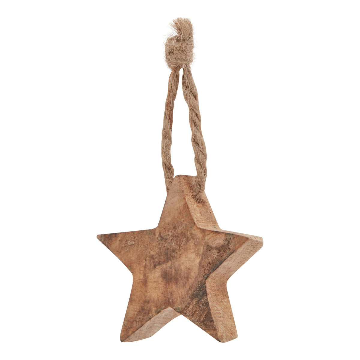 Pack Of 90 Wooden Star Hanging Decorations - BROWN