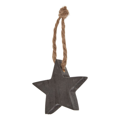 Pack Of 90 Wooden Star Hanging Decorations - BROWN