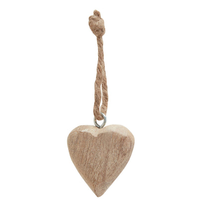 Pack Of 90 Wooden Heart Hanging Decorations - BROWN