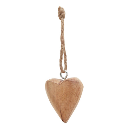 Pack Of 90 Wooden Heart Hanging Decorations - BROWN