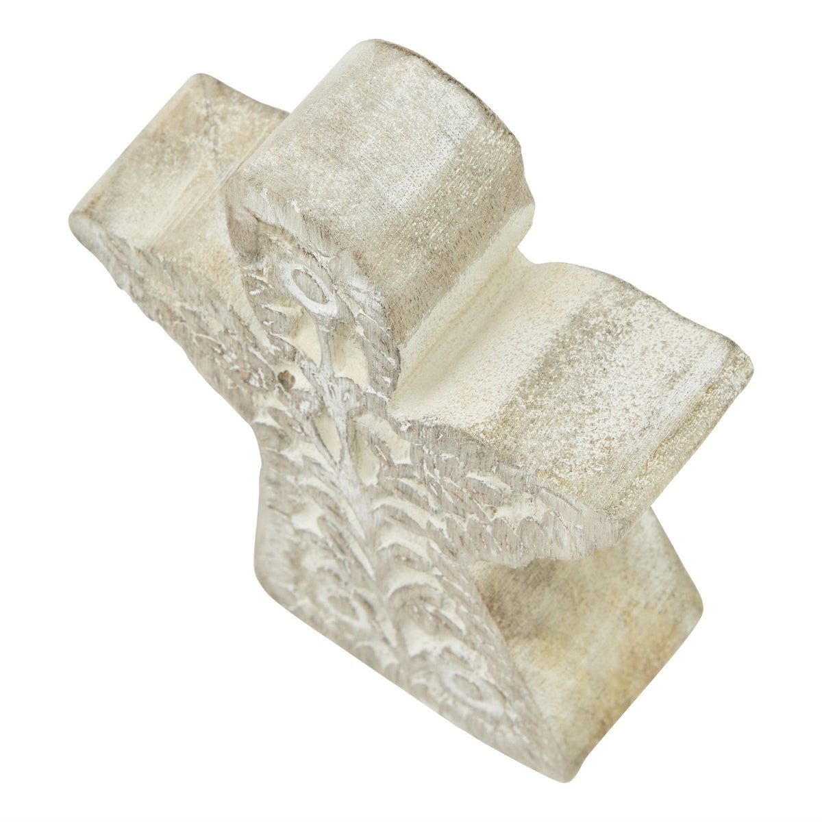 White Wash Collection Patterned Large Angel Decoration - BROWN