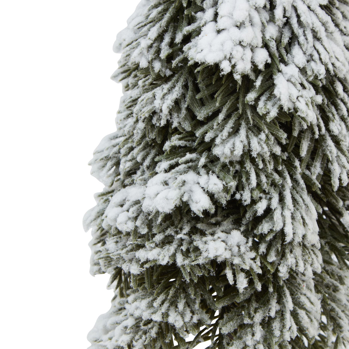 Medium Snowy Cedar Tree On Wood Block - BROWN