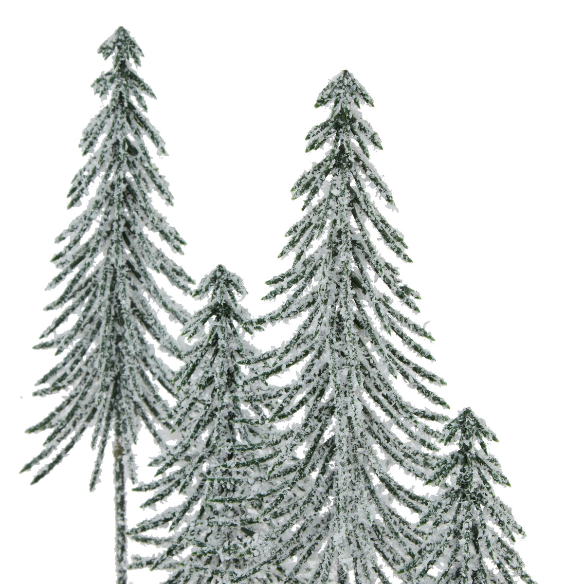 Small Snowy Spindle Tree Quad In Wood Log - BROWN