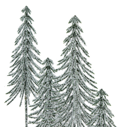Small Snowy Spindle Tree Quad In Wood Log - BROWN