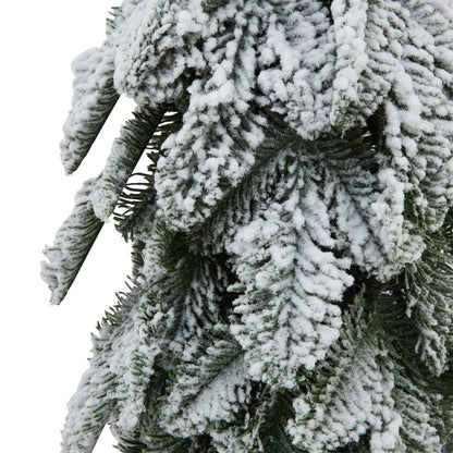 40cm Medium Snowy Fir Tree - WHITE