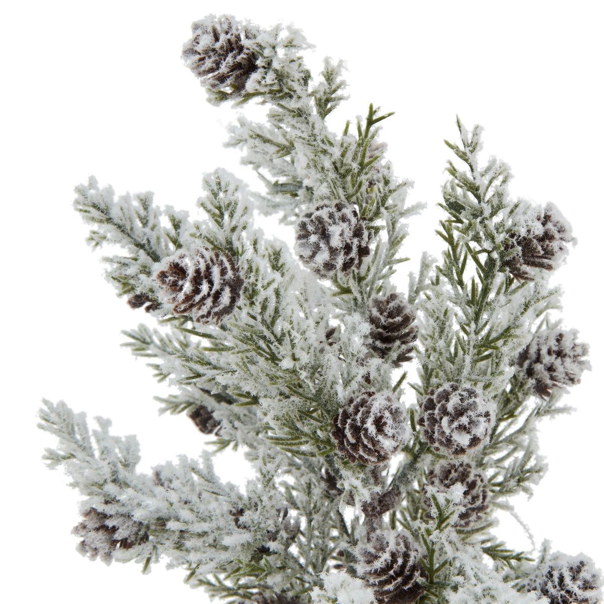 Small Snowy Fir Tree With Pinecones In Wood Log - BROWN