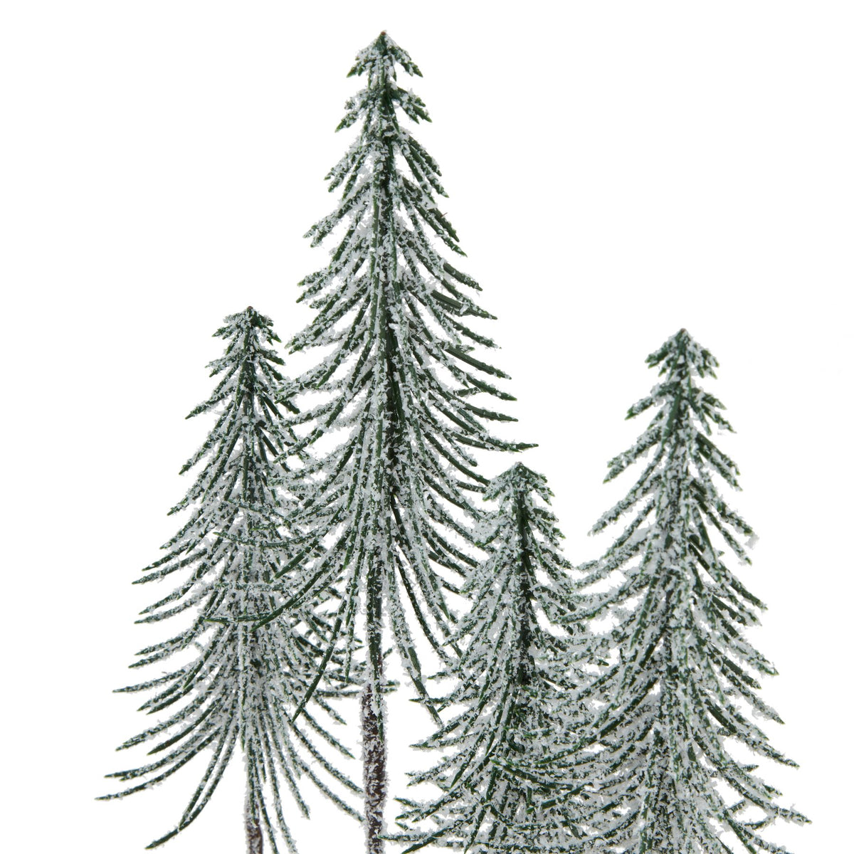 Medium Snowy Spindle Tree Quad In Wood Log - BROWN