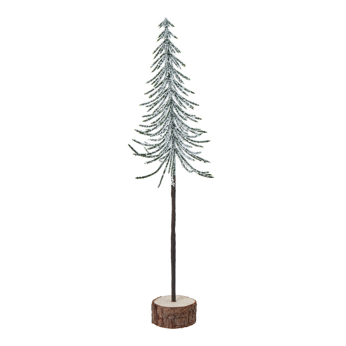 Medium Snowy Spindle Tree In Wood Log - BROWN