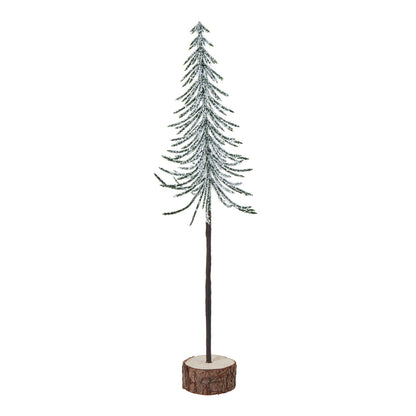Medium Snowy Spindle Tree In Wood Log - BROWN