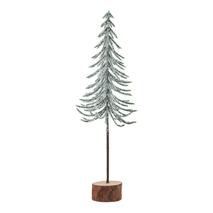 Small Snowy Spindle Tree In Wood Log - BROWN