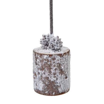 Small Snowy Tree In Wood Log - BROWN