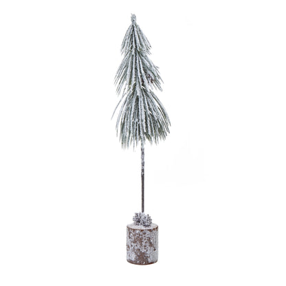 Small Snowy Tree In Wood Log - BROWN