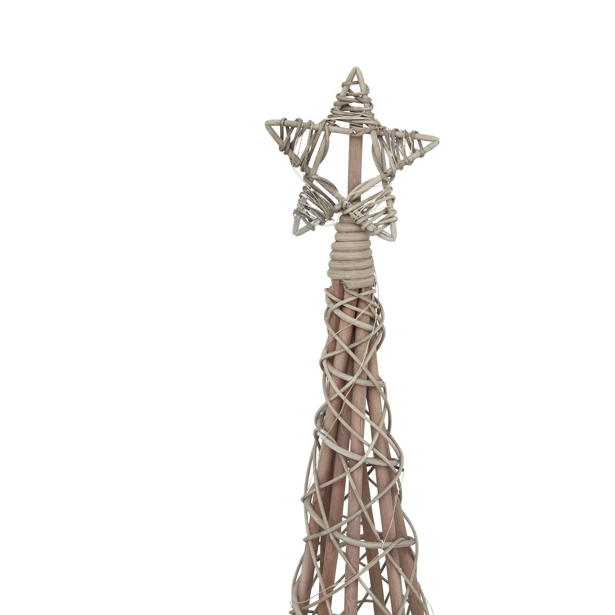 Large LED Wicker Christmas Tree With Star - BROWN