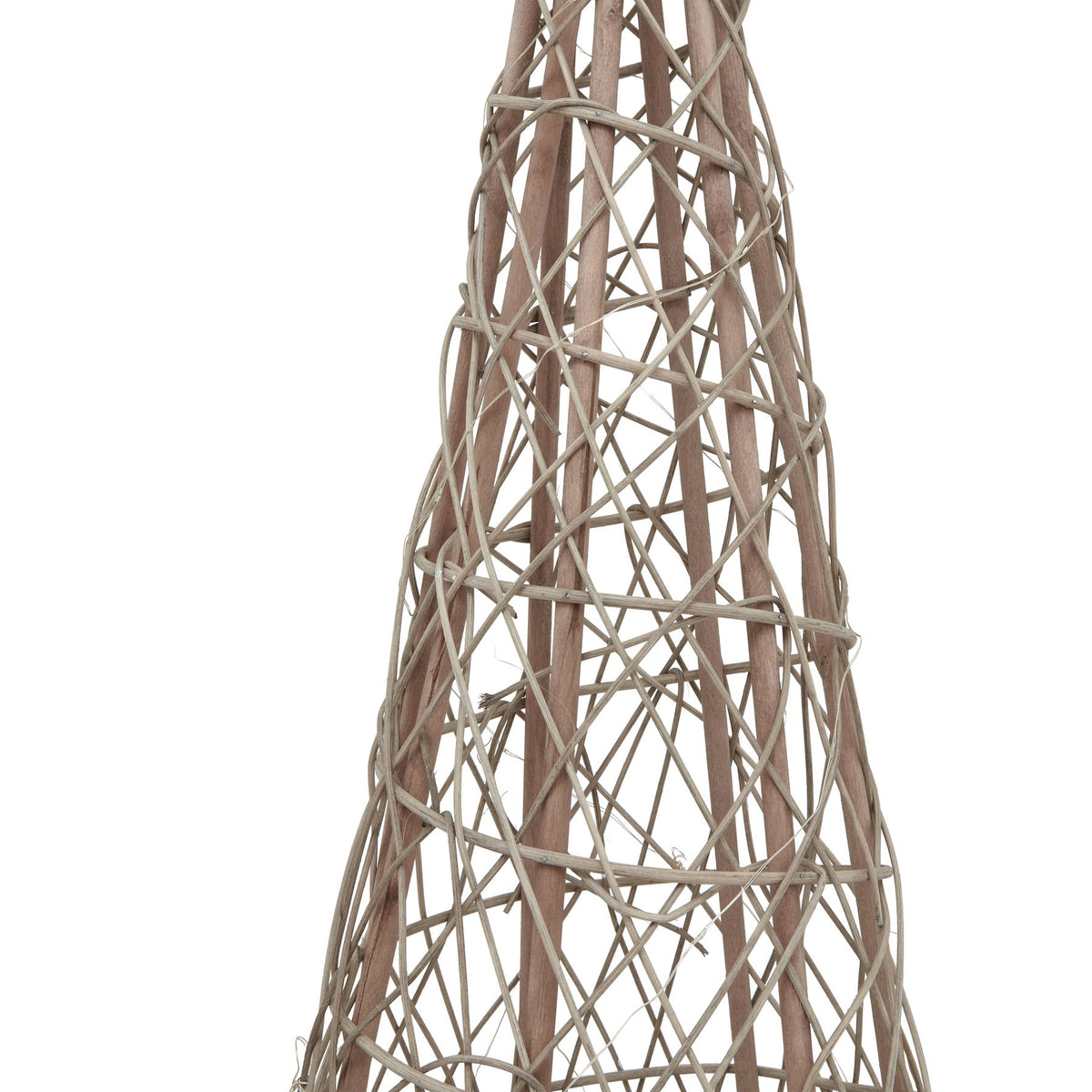 Large LED Wicker Christmas Tree With Star - BROWN