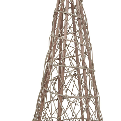 Large LED Wicker Christmas Tree With Star - BROWN