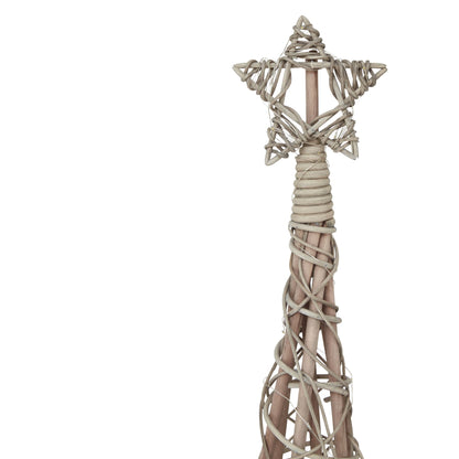 LED Wicker Christmas Tree With Star - BROWN