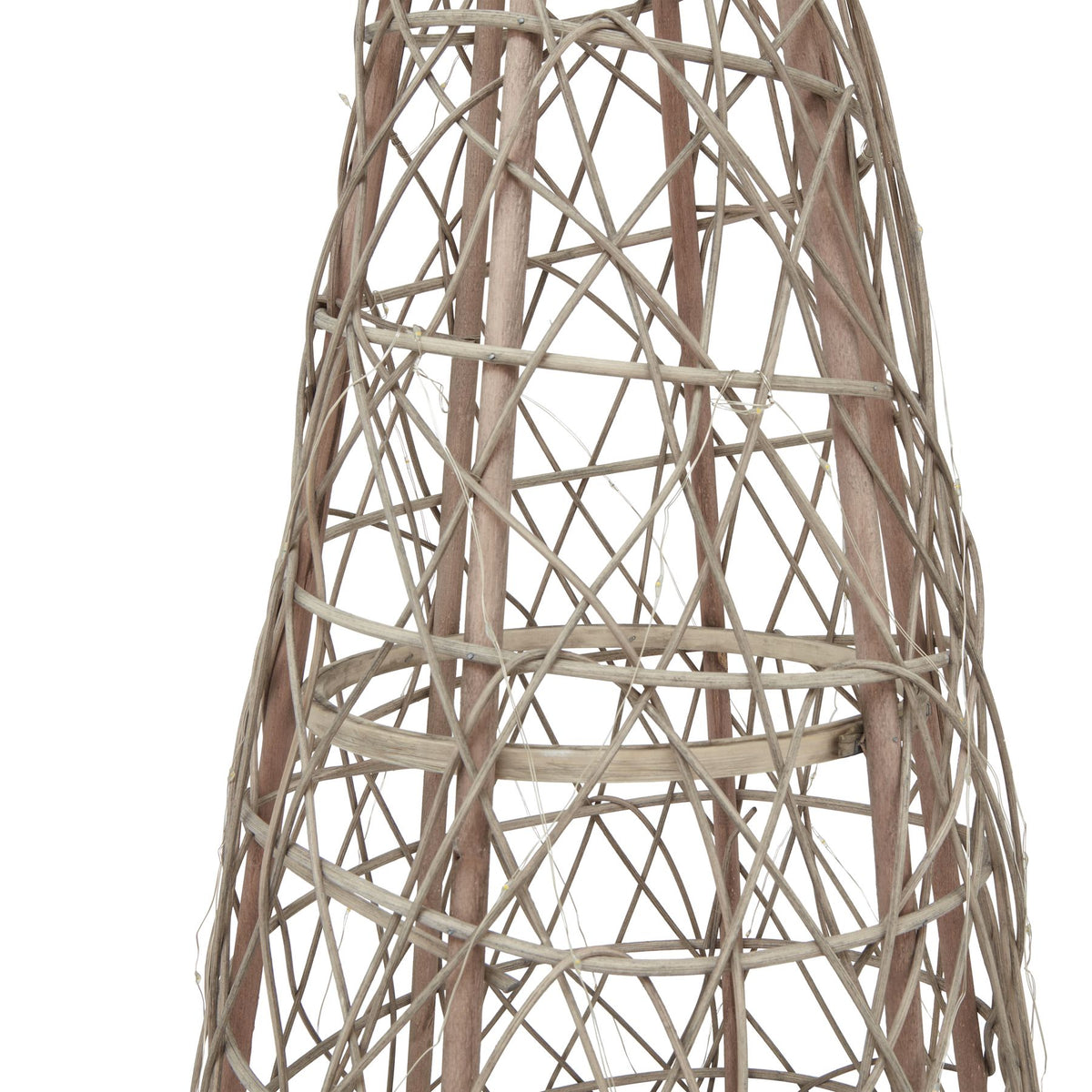 LED Wicker Christmas Tree With Star - BROWN