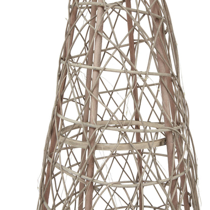 LED Wicker Christmas Tree With Star - BROWN