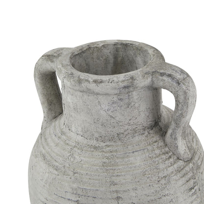Athena Stone Large Amphora Pot - WHITE