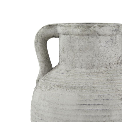 Athena Stone Large Amphora Pot - WHITE