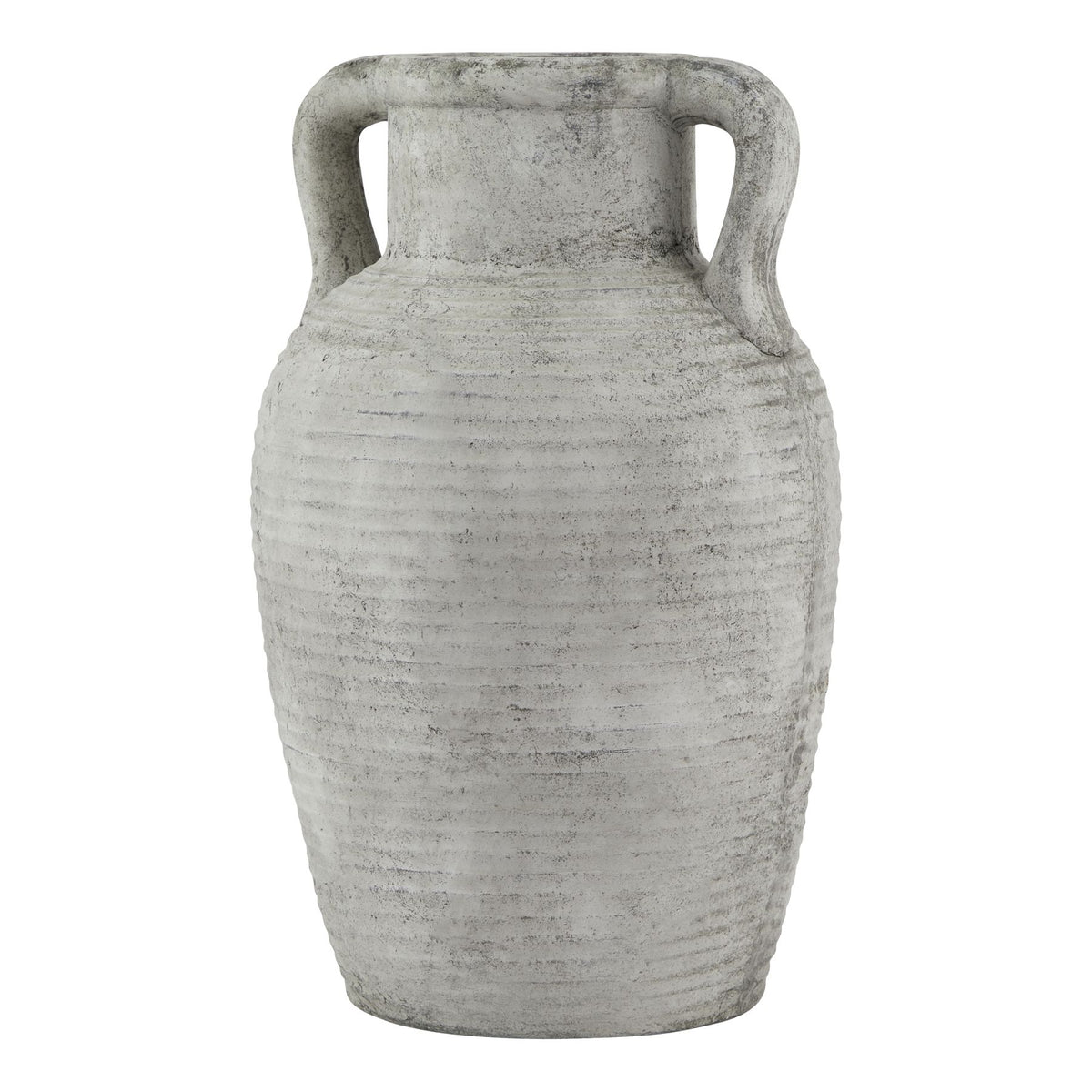Athena Stone Large Amphora Pot - WHITE