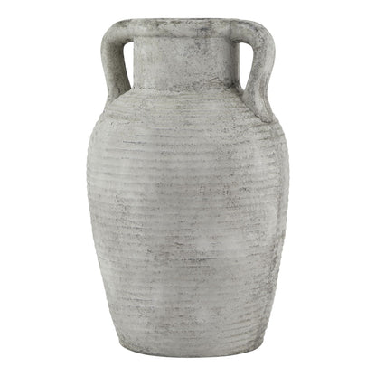 Athena Stone Large Amphora Pot - WHITE