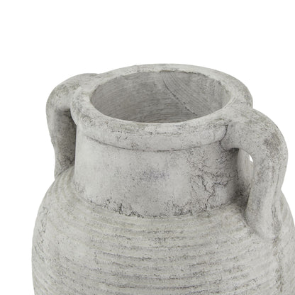 Athena Stone Amphora Pot - WHITE