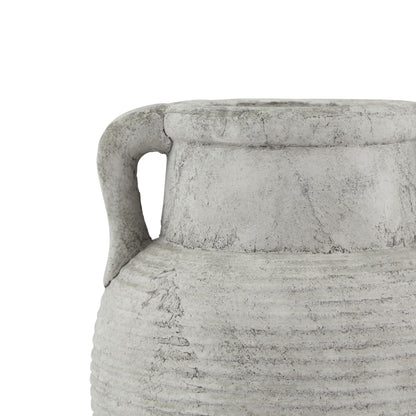 Athena Stone Amphora Pot - WHITE