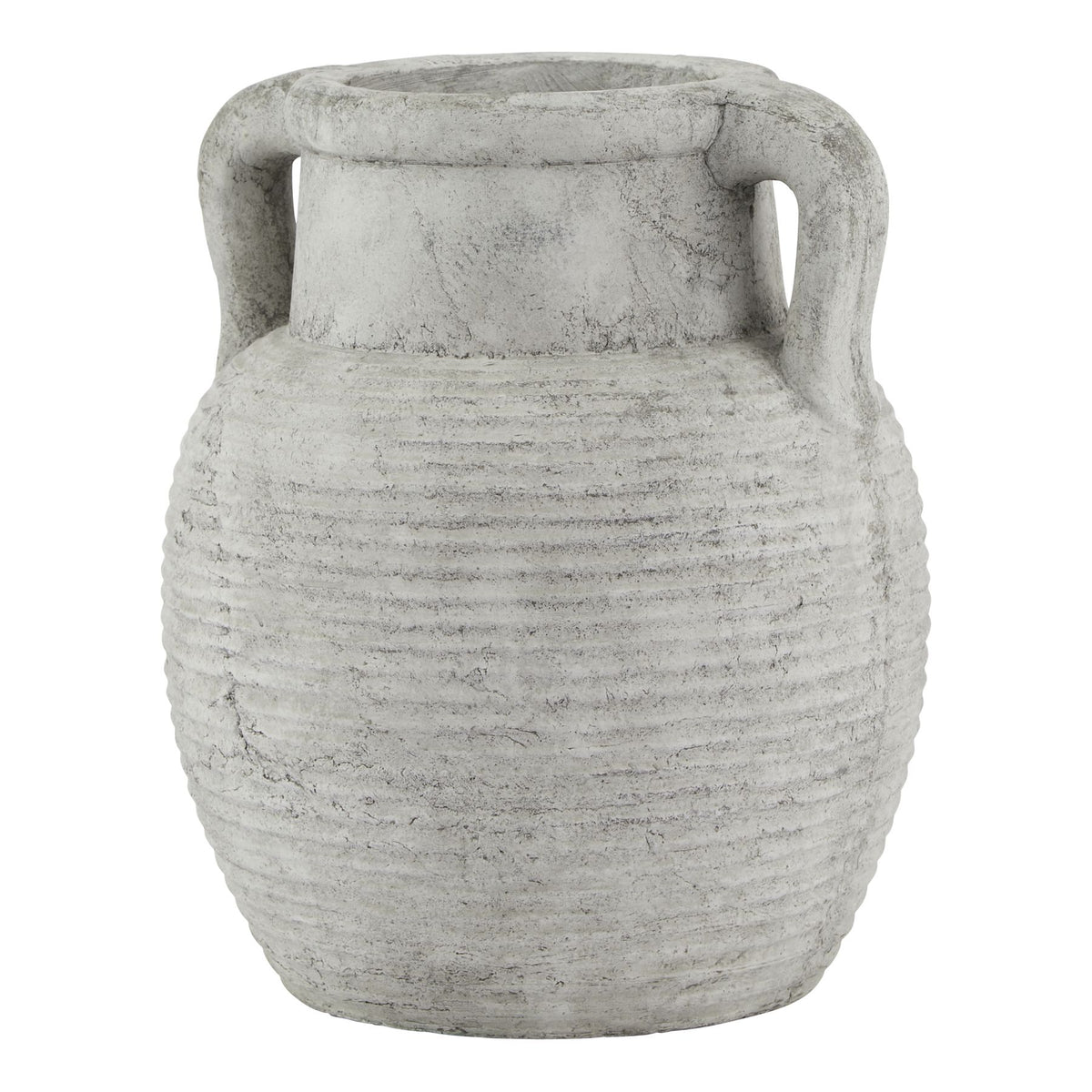 Athena Stone Amphora Pot - WHITE