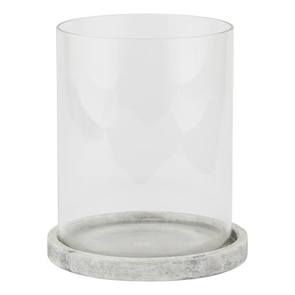 Athena Stone Large Hurricane Lantern - WHITE