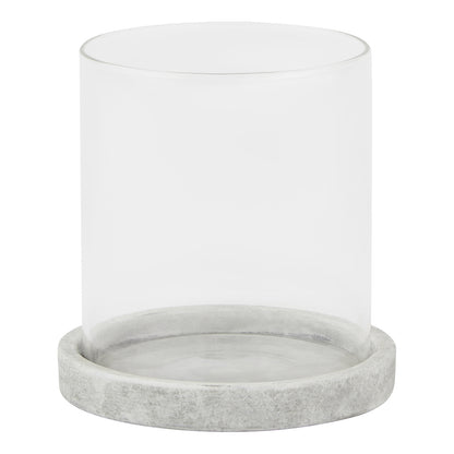 Athena Stone Hurricane Lantern - WHITE