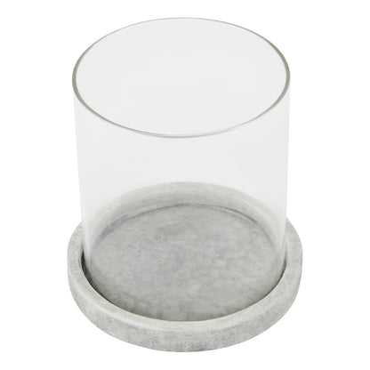 Athena Stone Hurricane Lantern - WHITE