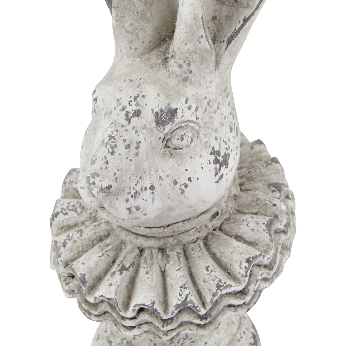 Stone Effect Ruffle Hare Ornament - GREY