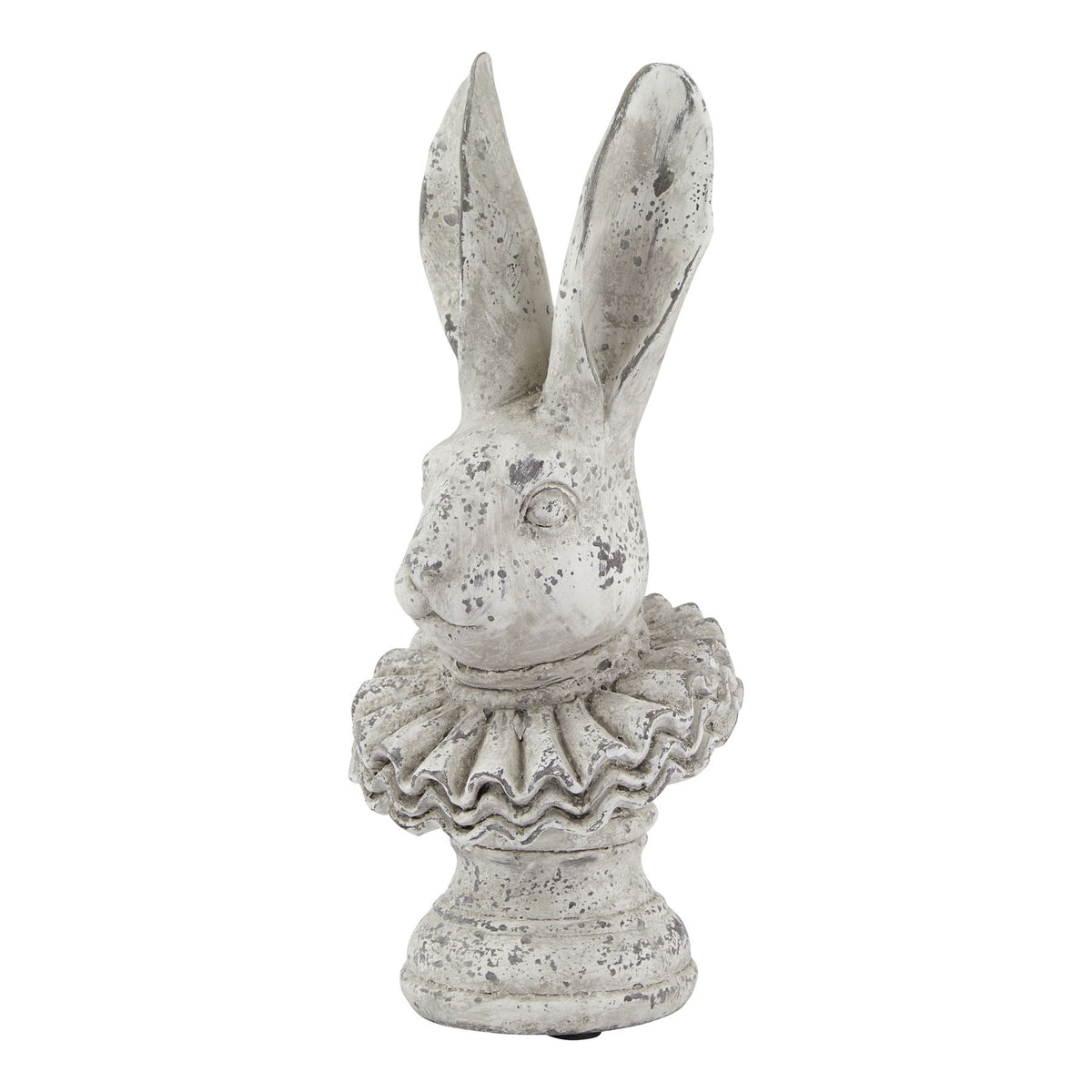Stone Effect Ruffle Hare Ornament - GREY