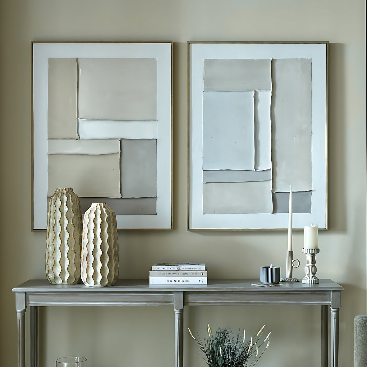 Contempo Alpha Framed Painting On Canvas - BROWN