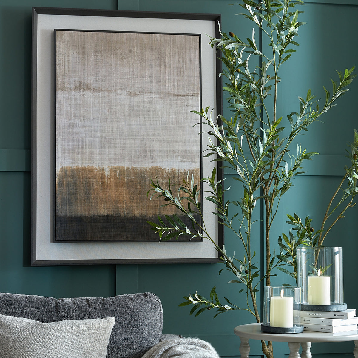 Extra Large Moderno Painting On Linen Mounted In Frame - BROWN