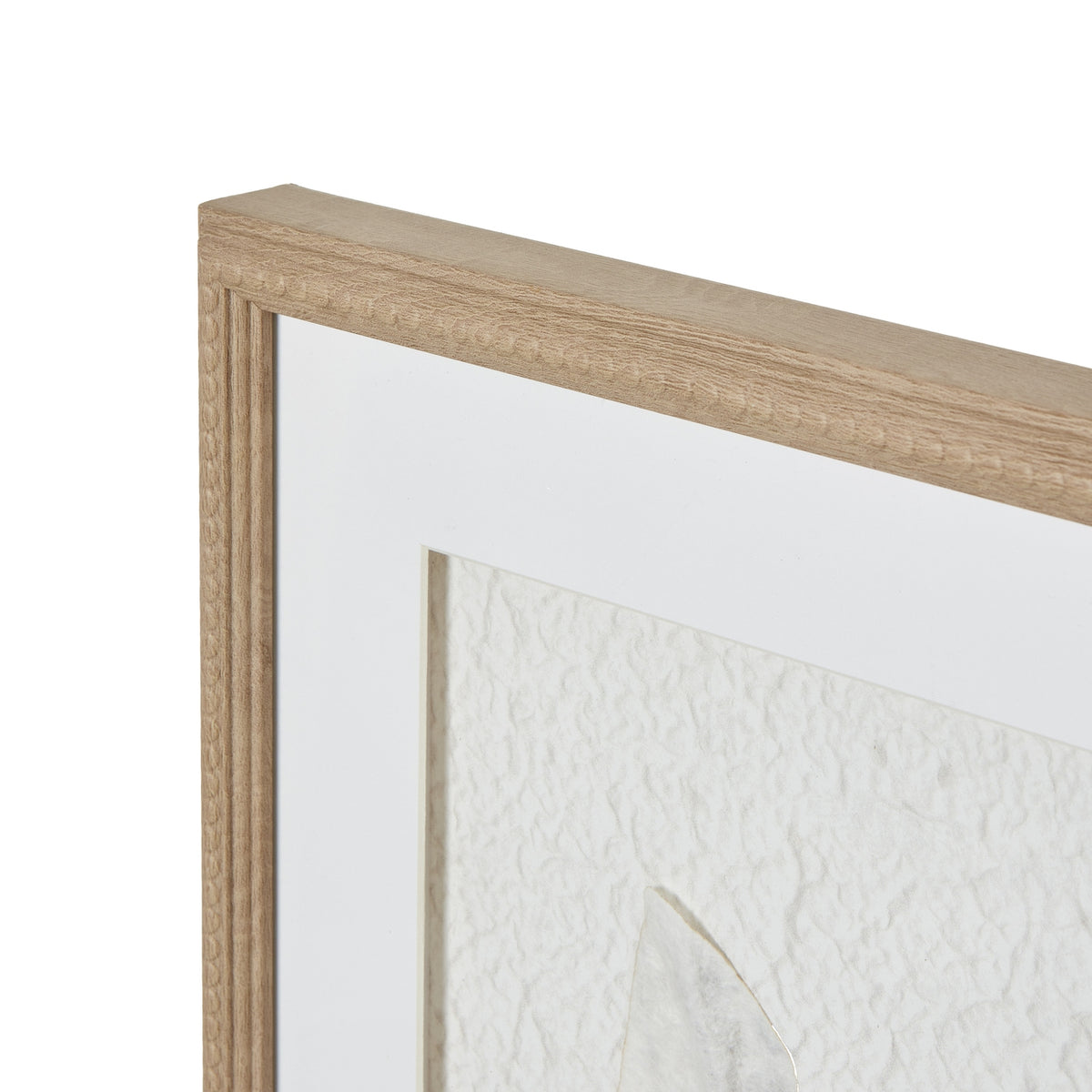 Solli White Feathers Art Mounted In Beaded Frame - BROWN