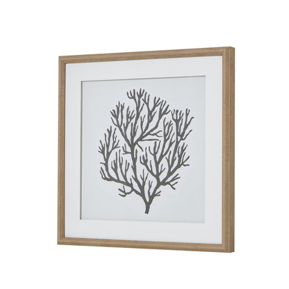Atol Coral Art Mounted In Beaded Frame - BROWN
